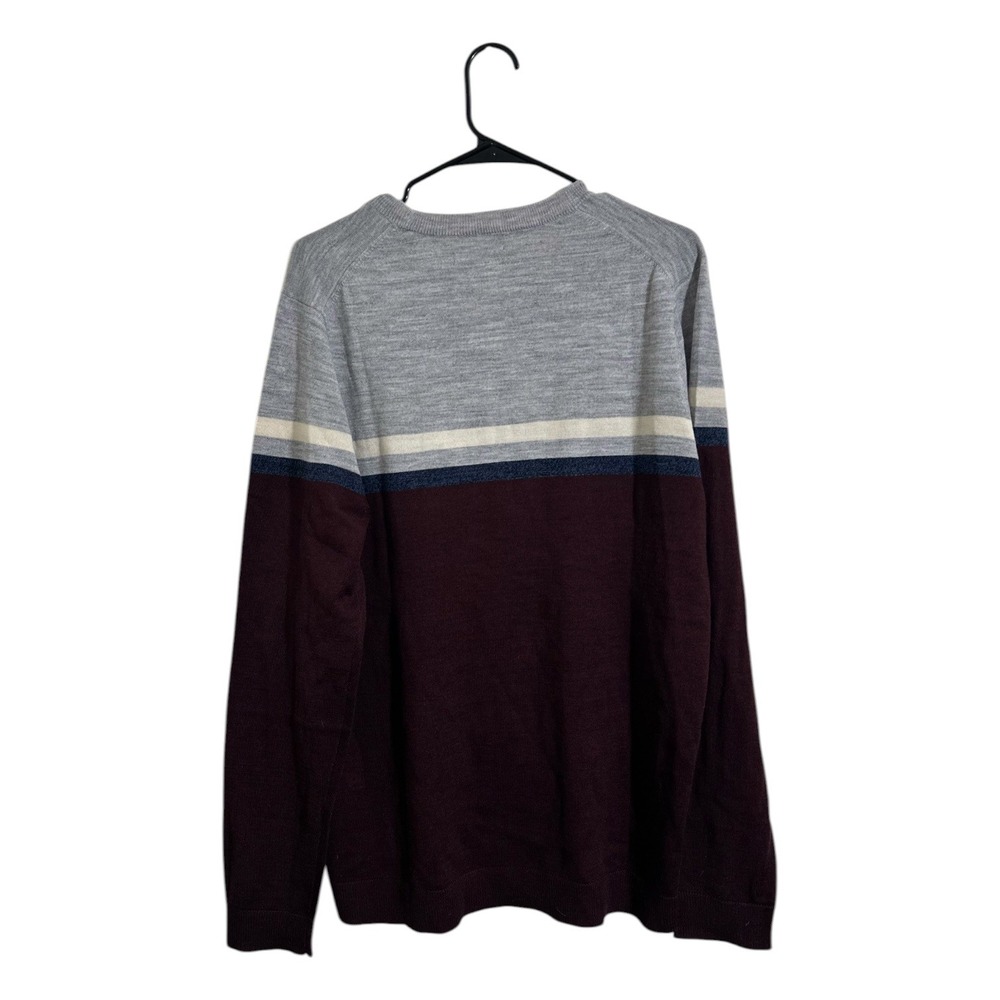 Apt 9 Modern Luxe Merino Wool Blend Colorblock Crewneck Sweater Men's Large NWT - Picture 2 of 8